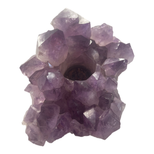 Natural Amethyst Crystal Cluster Votive Candle Holder