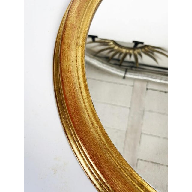 20th Century Oval Gilded Wood Mirror, France For Sale - Image 4 of 9