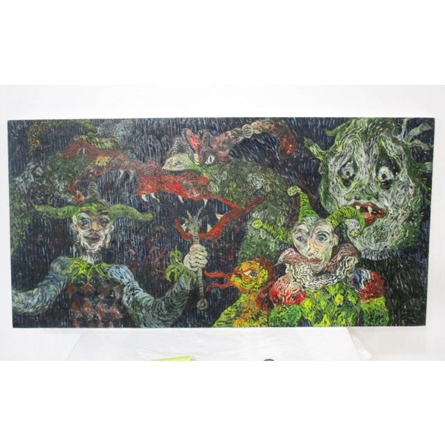 Mid Century Painting " Mardi Gras " by Rita Wasserman For Sale - Image 9 of 9