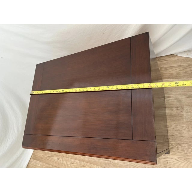 1980s Lateral File Cabinet, Two Locking Drawers Keys, Desk Height Banded Mahogany For Sale - Image 10 of 11