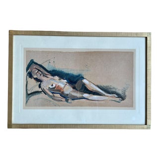 Henry De Waroquier, Reclining Nude, 1920s, Watercolor For Sale