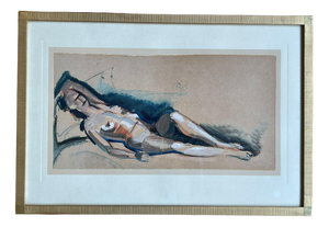 Henry De Waroquier, Reclining Nude, 1920s, Watercolor