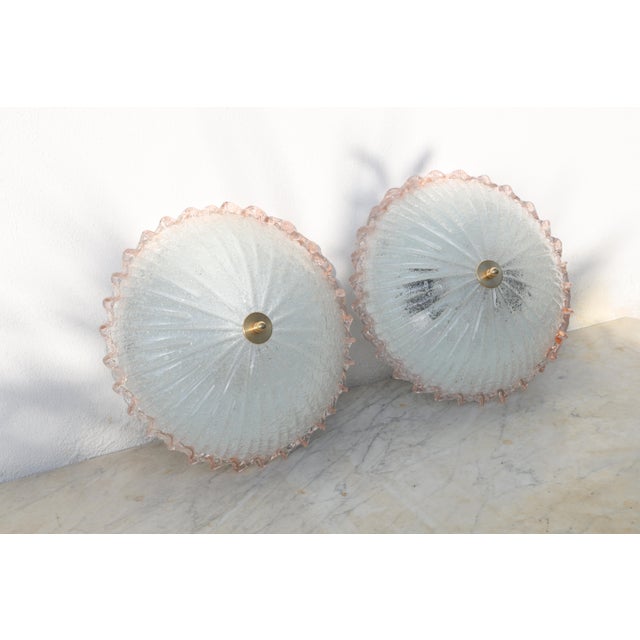 1980s Miss Pink Italian Murano Glass Ceiling Fixture, Murano -Set of 2 For Sale - Image 4 of 13