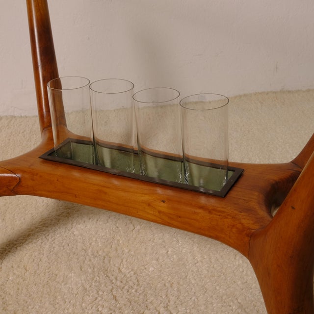 1950s Coffee Table with a Glass Top, Italy, 1950s For Sale - Image 5 of 16