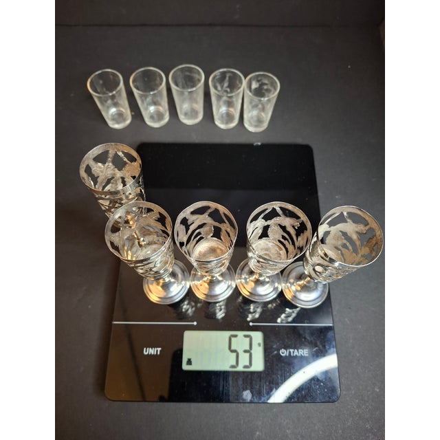 Vintage Mexican Sterling Silver Judaica Kiddush Cordial Cups Star of David Grapes Art Mexico 53g - Set of 5 For Sale - Image 17 of 18