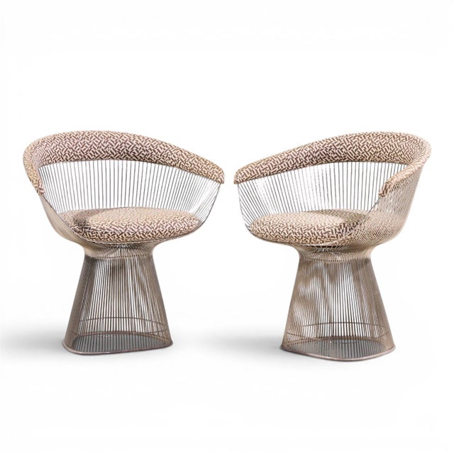 Mid-Century Modern Warren Platner for Knoll Mid Century Dining Chairs - Pair For Sale - Image 3 of 12