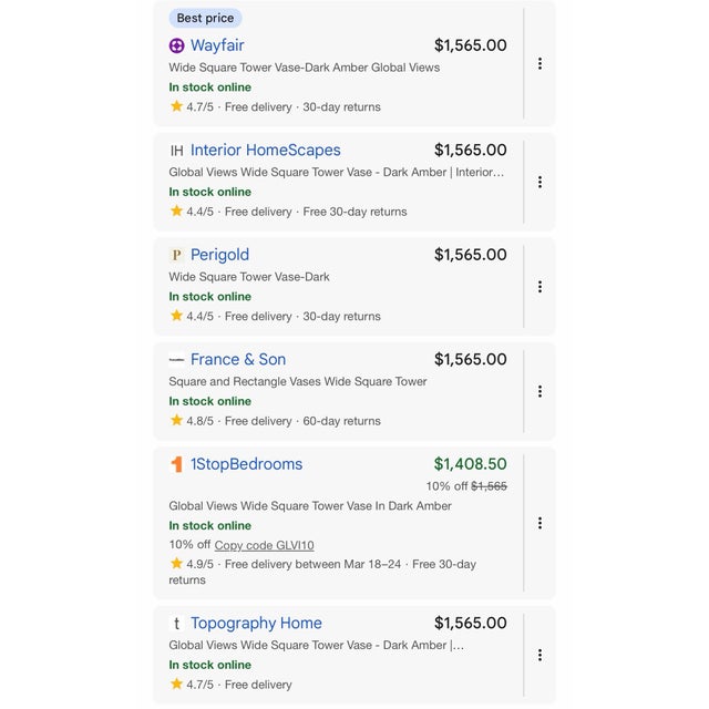 Global Views Wide Square Tower Vase Smoke Gray Polish Handblown Art Glass For Sale - Image 11 of 11