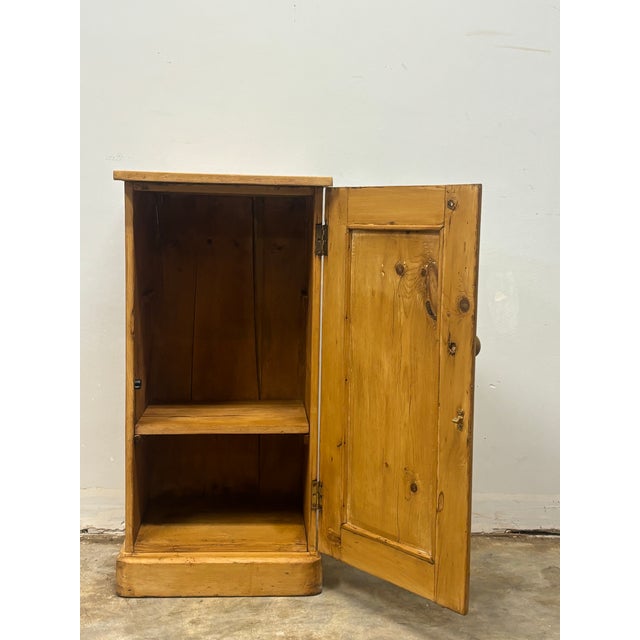 Antique English Pine Pot Cupboard Nightstand For Sale - Image 4 of 9