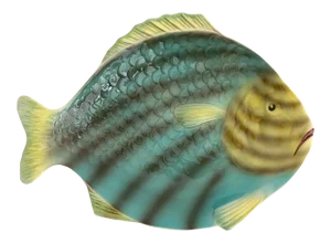 English Stoke on Kent Hand-Painted Fish Platter