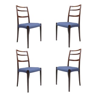 Mid 20th Century Danish High-Back Dining Chairs of Brazilian Rosewood - Set of 4 For Sale
