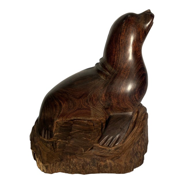 1990s Handcarved Ironwood Seal For Sale