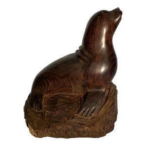1990s Handcarved Ironwood Seal