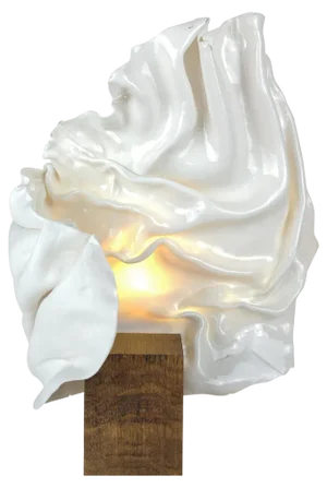 Vertical Elightened Drapery Sculpture by Dora Stanczel