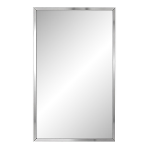 Beveled Wall Mirror With Polished Metal Frame – Modern Classic / Ralph Lauren Style – 35” X 23”