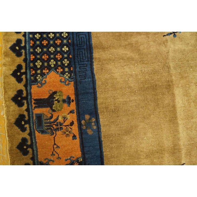 1920s 1920s Camel Classic Greek Key Art Deco Antique Peking Chinese Rug 10' 2"x 13' 6" For Sale - Image 5 of 9