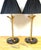 Neoclassical Pair Italian Neoclassical Gilt Metal Three-Serpent Table Lamps, Marble Bases For Sale - Image 3 of 13