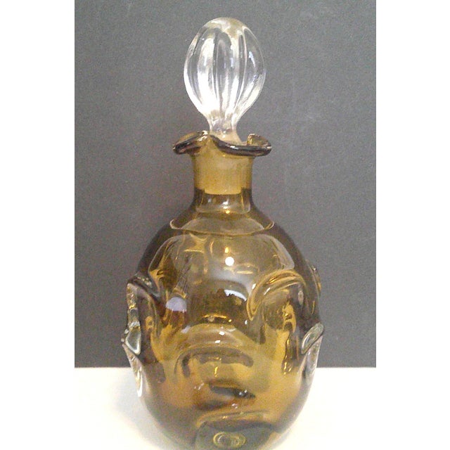 Vintage Scandinavian Aseda Sweden Amber Glass Decanter Bo Borgström 1960s For Sale In Dallas - Image 6 of 11