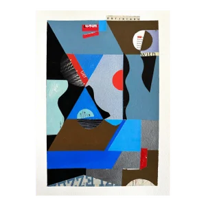 Contemporary Abstract Mixed Media on Paper Painting "Late Night No.39" by Jeremy Annear