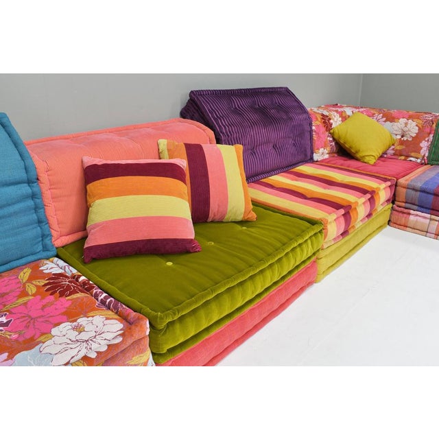 Large Mah Jong Sofa in Original Fabric attributed to Hans Hopfer for Roche Bobois, 1980s, Set of 35 For Sale - Image 9 of 18