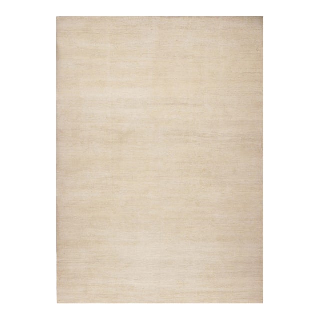Rug & Kilim’s Modern Textural Oversized Rug With Striae of Beige - 13'9''x19' For Sale