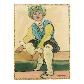 Ira Yeager Painting of 19th Century Dancer in Costume For Sale