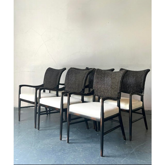 Vintage Boho Palecek “Catalina Cane” Arm Chairs - Set of 6 For Sale - Image 11 of 11