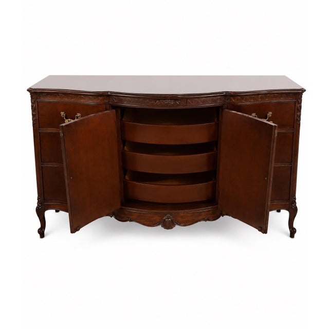 Drexel Heritage 1980s Drexel Heritage French Provincial Louis XV Carved Fruitwood Chest of Drawers For Sale - Image 4 of 4