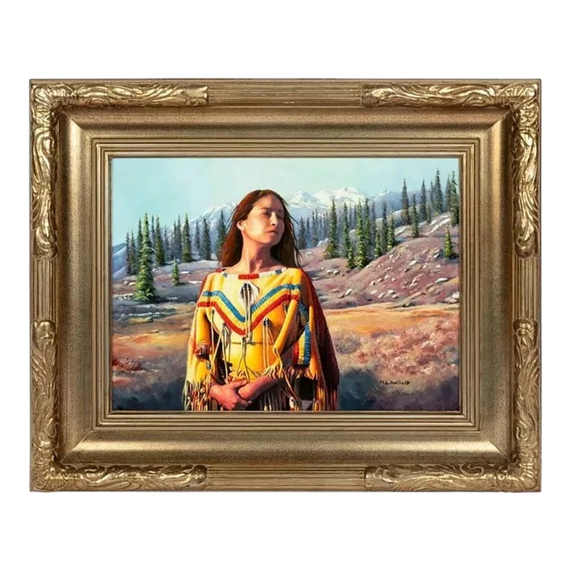 20th C. On Board, Signed M..s. Hollis, American, "Facing West Ii", Oil Painting! For Sale