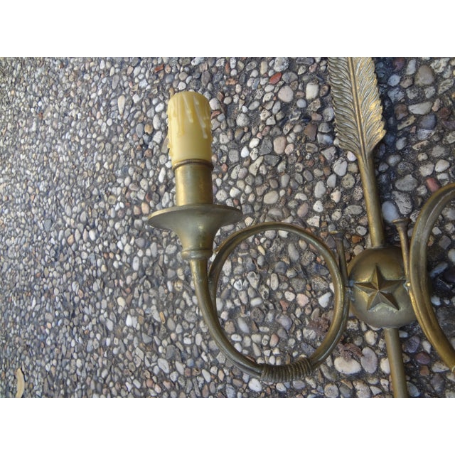 Pair of French Maison Bagues Style Bronze Neoclassical Arrow Sconces For Sale In Houston - Image 6 of 11