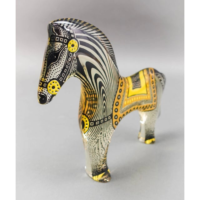 Abraham Palatnik Brazil Mid Century Modern Lucite Acrylic Horse Op Art Sculpture. Measures approximately 7 3/8" long, 1...