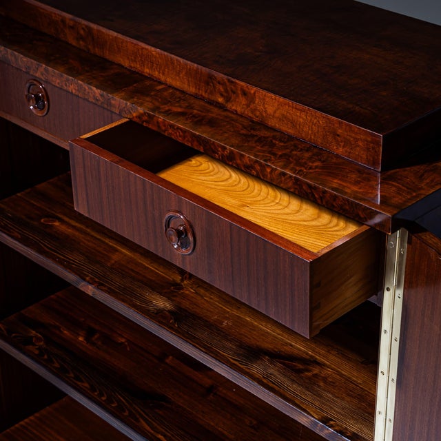 Brown Art Deco Cabinet, 1940s For Sale - Image 8 of 11