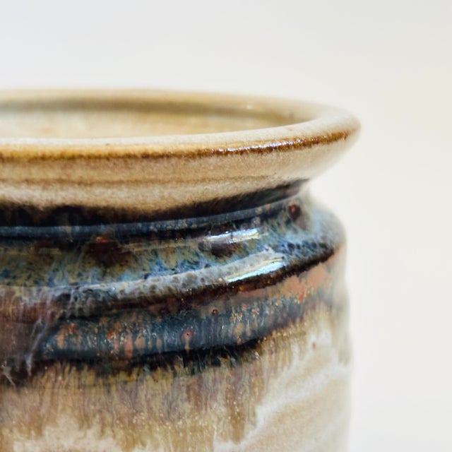 Mid 20th Century Vintage Drip Glaze Studio Pottery Planter by Ken McElroy of Benicia, Ca, - Signed For Sale - Image 5 of 9