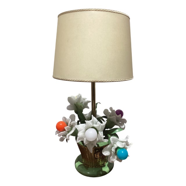 Glass and Brass Table Lamp from Banci Firenze, 1970s For Sale