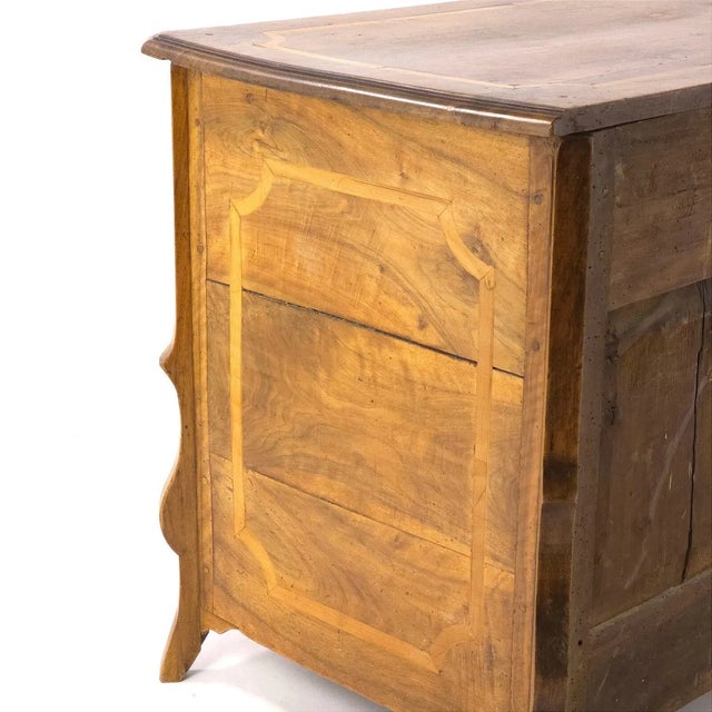 Brown Antique French Provincial Walnut Commode Inlaid 3 Drawer Chest Late 18th C For Sale - Image 8 of 13