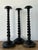 Black Vintage Boho Monumental Distressed Barley Twist Candlesticks - Set of 3 For Sale - Image 8 of 11