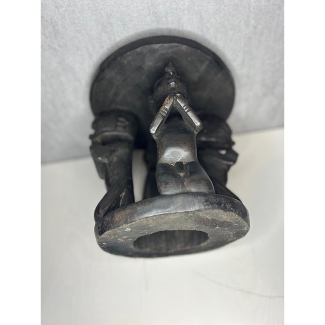 Early 21st Century Baga Carved Stool Nimba Figures, 2010s For Sale - Image 5 of 7