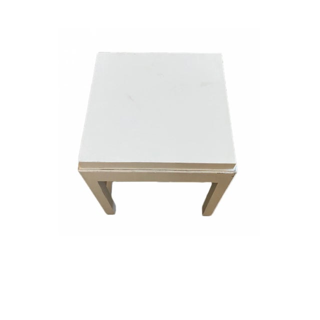 Contemporary White Square Side Table For Sale - Image 3 of 4