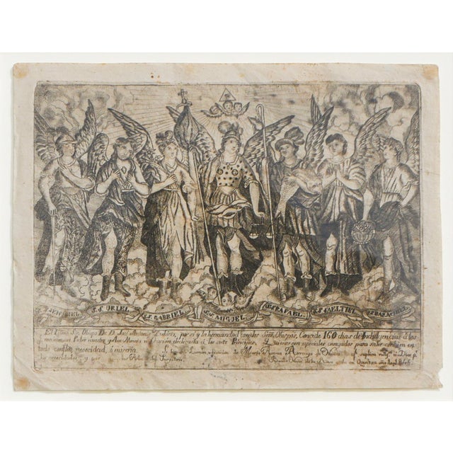 Black and White Etching of Angels, 1846 For Sale - Image 9 of 11