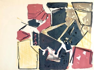 Igael Tumarkin, Israeli Josef Zaritsky Abstract Modernist Lithograph Print "Composition", c.1959