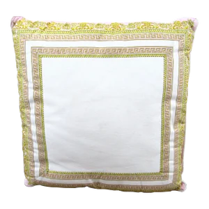 Gianni Versace Home Collection Medusa Pink White Square Throw Pillow