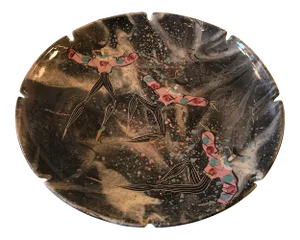 1950s Marc Bellaire Mardi Gras Series Large Ceramic Art Pottery Ashtray / Catchall