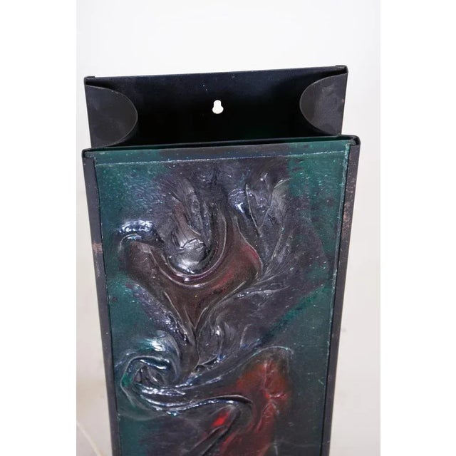 Mid-Century Hanging Light in Colored Layered Glass & Steel, Czech, 1950s For Sale - Image 4 of 8