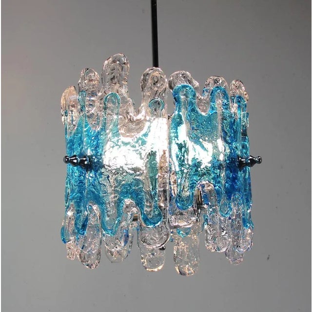 Blue Murano Glass Ceiling Lamp, 1970s For Sale - Image 8 of 10