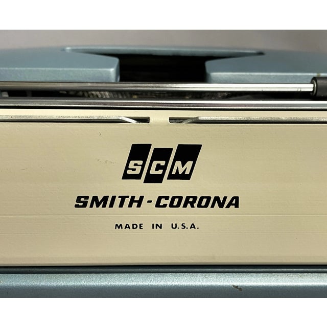 Smith-Corona Classic 12 Portable Typewriter - Teal Blue For Sale - Image 11 of 13
