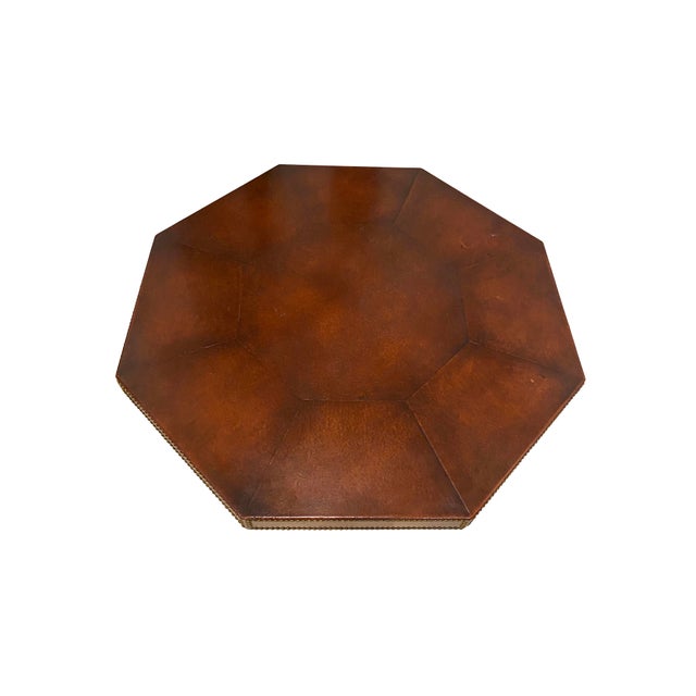 Octagonal Leather Game Table For Sale In Phoenix - Image 6 of 7