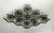 Italian midcentury flush mount with eight smoky Murano glass shades carefully hand blown with bubbles inside the glass...