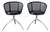 Pair Rizzatto Alias 901 Young Lady Chair W/ Black Seat & Cane Aluminum Frame-2pc (4 Avail.) For Sale