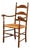 Antique Ladderback Armchair With Ram's Head Arms. For Sale