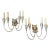 1950s Pietro Chiesa Style Mid-Century Art Deco Nickel Plated Brass Wall Sconces For Sale