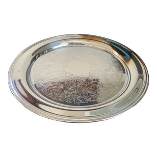 Decorative Silver-Plated Tray For Sale